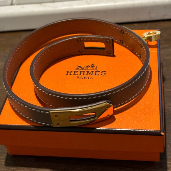 Hermes -Authentic Double Kelly Tour Bracelet Etoupe - Picture 2 of 6